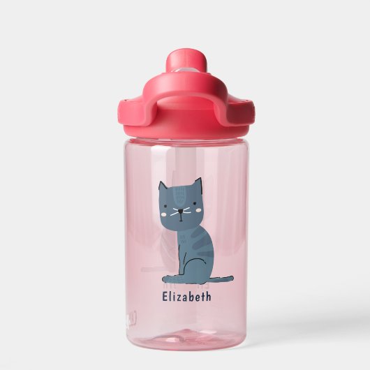 Aangepaste naam Nordic Schattige Cat Waterfles (Achterkant)