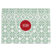 Aangepaste naam Nordic Snowflake Pattern Large Cadeautasje (Voorkant)