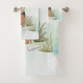 Aangepaste naam Norfolk Terrier Pet Dog Bad Handdoek