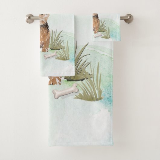 Aangepaste naam Norfolk Terrier Pet Dog Bad Handdoek (Insitu)