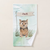 Aangepaste naam Norfolk Terrier Pet Dog Bad Handdoek (Handdoek)