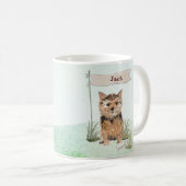Aangepaste naam Norfolk Terrier Pet Dog Koffiemok (Voorkant rechts)