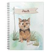 Aangepaste naam Norfolk Terrier Pet Dog Notitieboek (Voorkant)