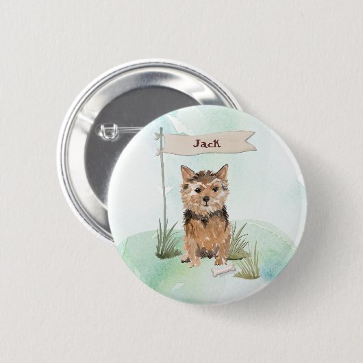 Aangepaste naam Norfolk Terrier Pet Dog Ronde Button 5,7 Cm (Voorkant /achterkant)