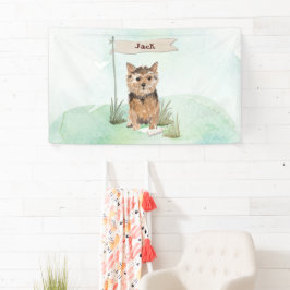 Aangepaste naam Norfolk Terrier Pet Dog Spandoek