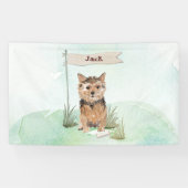 Aangepaste naam Norfolk Terrier Pet Dog Spandoek (Horizontaal)