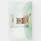 Aangepaste naam Norfolk Terrier Pet Dog Spandoek (Verticaal)