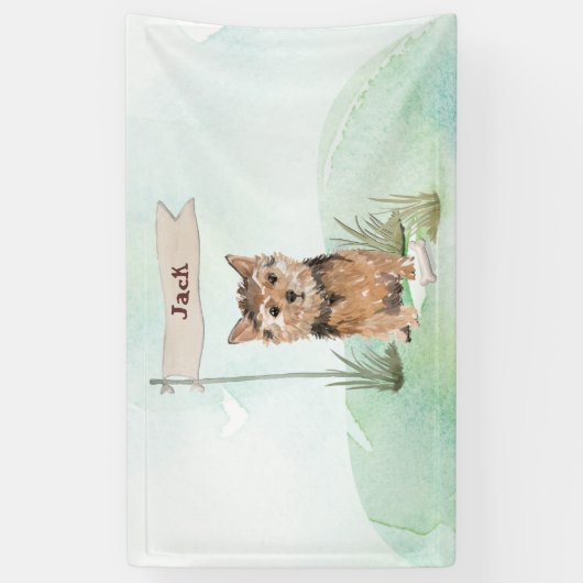 Aangepaste naam Norfolk Terrier Pet Dog Spandoek (Verticaal)