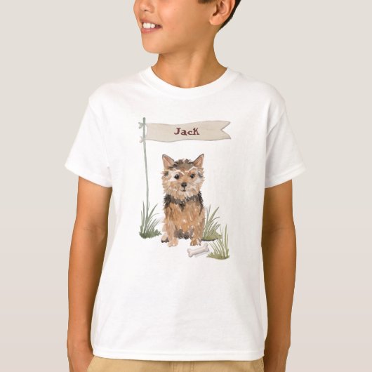 Aangepaste naam Norfolk Terrier Pet Dog T-shirt (Voorkant)