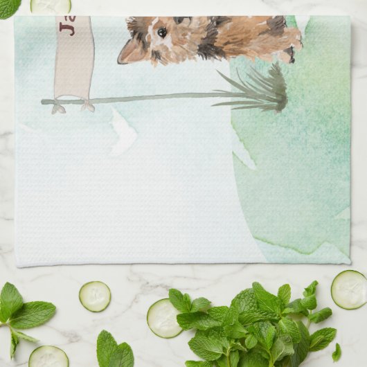 Aangepaste naam Norfolk Terrier Pet Dog Theedoek (Gevouwen)