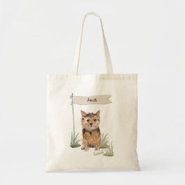 Aangepaste naam Norfolk Terrier Pet Dog Tote Bag