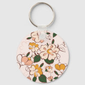 Aangepaste naam Nostalgische Bloementuin Beige Roz Sleutelhanger (Achterkant)