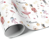 Aangepaste naam Notenkraker Ballet Ballerina Kerst Cadeaupapier (Rol Hoek)