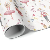 Aangepaste naam Notenkraker Ballet Ballerina Kerst Cadeaupapier (Rol Hoek)