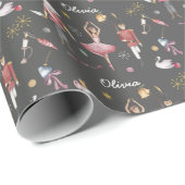 Aangepaste naam Notenkraker Ballet Ballerina Kerst Cadeaupapier (Rol Hoek)