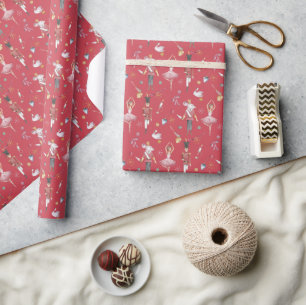 Aangepaste naam Notenkraker Ballet Ballerina Kerst Cadeaupapier