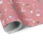 Aangepaste naam Notenkraker Ballet Ballerina Kerst Cadeaupapier (Rol Hoek)