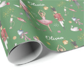 Aangepaste naam Notenkraker Ballet Ballerina Kerst Cadeaupapier (Rol Hoek)