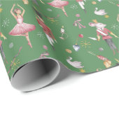 Aangepaste naam Notenkraker Ballet Ballerina Kerst Cadeaupapier (Rol Hoek)