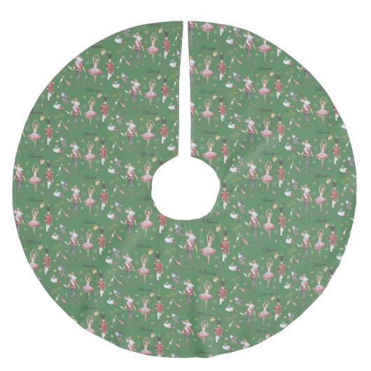 Aangepaste naam Notenkraker Ballet Ballerina Kerst Kerstboom Rok (Voorkant)