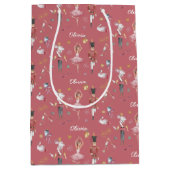 Aangepaste naam Notenkraker Ballet Ballerina Kerst Medium Cadeauzakje (Voorkant)