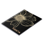 Aangepaste naam: Notitieboek voor prachtig Gold Fl (Linkerzijde)