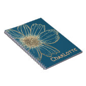 Aangepaste naam: Notitieboek voor prachtig Gold Fl (Rechterzijde)