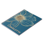 Aangepaste naam: Notitieboek voor prachtig Gold Fl (Linkerzijde)