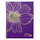 Aangepaste naam: Notitieboek voor prachtig Gold Fl (Voorkant)