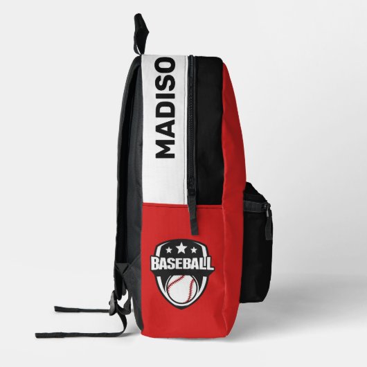 Aangepaste naam, nummer & kleur honkbal bedrukte rugzak (Links)