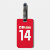 Aangepaste naam, nummer, kleuren. Sportventilatore Bagagelabel (Achterkant verticaal)