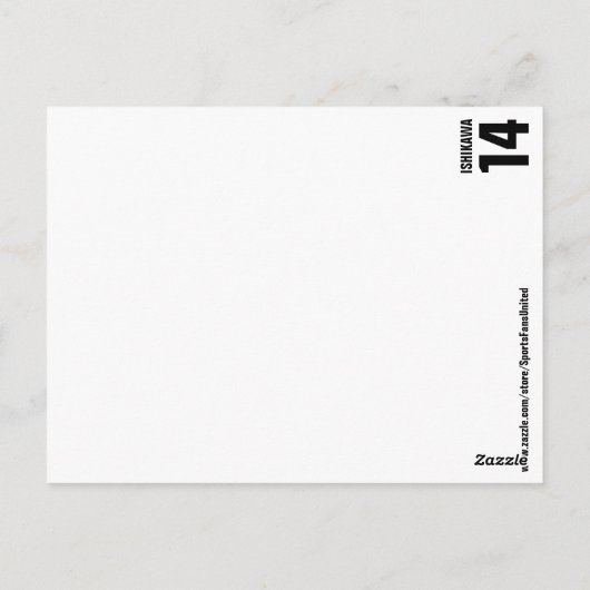 Aangepaste naam, nummer, kleuren. Sportventilatore Briefkaart (Achterkant)