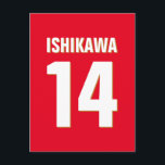 Aangepaste naam, nummer, kleuren. Sportventilatore Briefkaart<br><div class="desc">Pas aan met naam,  aantal,  en kleuren van uw keus!</div>