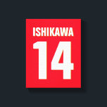 Aangepaste naam, nummer, kleuren. Sportventilatore Canvas Afdruk<br><div class="desc">Pas aan met naam,  aantal,  en kleuren van uw keus!</div>