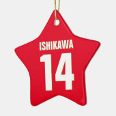 Aangepaste naam, nummer, kleuren. Sportventilatore Keramisch Ornament (Links)