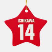 Aangepaste naam, nummer, kleuren. Sportventilatore Keramisch Ornament (Achterkant)