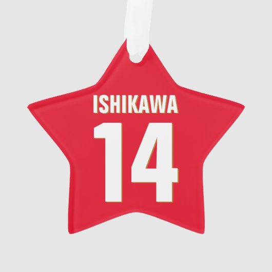 Aangepaste naam, nummer, kleuren. Sportventilatore Ornament (achterkant)