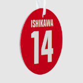 Aangepaste naam, nummer, kleuren. Sportventilatore Ornament (voorkant)