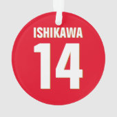 Aangepaste naam, nummer, kleuren. Sportventilatore Ornament (achterkant)