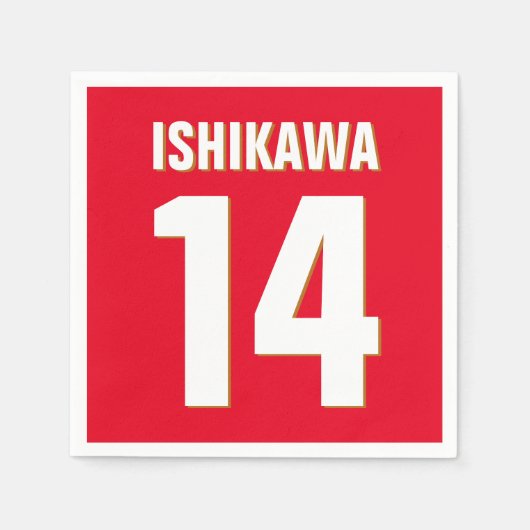 Aangepaste naam, nummer, kleuren. Sportventilatore Servet (Voorkant)