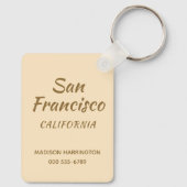 Aangepaste naam & nummer Retro San Francisco Sleutelhanger (Achterkant)