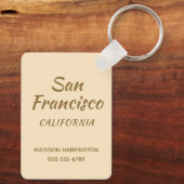 Aangepaste naam & nummer Retro San Francisco Sleutelhanger (Achterkant)