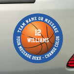 Aangepaste naam Nummer team naam Basketball Automagneet<br><div class="desc">Persoonlijke naam,  nummer,  teamnaam en boodschap basketbal cadeau. U kunt de achtergrondkleur aanpassen om uw favoriete team aan te passen. Ontworpen door: Thisnotme©</div>