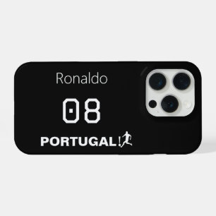 Aangepaste naam nummer team voetbal silhouet iPhone 15 pro case