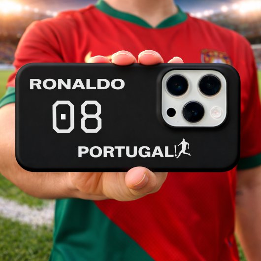 Aangepaste naam nummer team voetbal silhouet iPhone hoesje