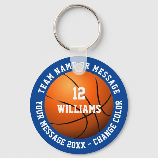 Aangepaste naam nummer teamnaam basketbal sleutelhanger (Voorkant)
