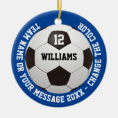 Aangepaste Naam Nummer Teamnaam Voetbal Keramisch Ornament (Voorkant)