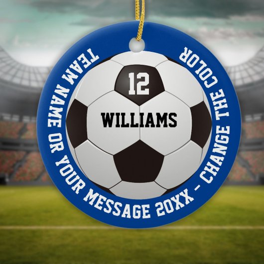 Aangepaste Naam Nummer Teamnaam Voetbal Keramisch Ornament
