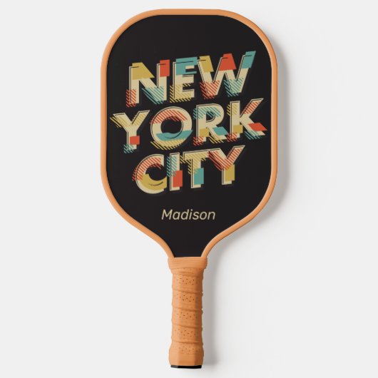 Aangepaste naam NYC Typografie Pickleball Paddle (Achterkant)