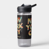 Aangepaste naam NYC Typografie Waterfles (Links)